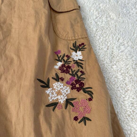 NWT Woman Within Women's Sz 22W Plus Sz Khaki Tan Embroidered Floral Pants - Picture 4 of 7